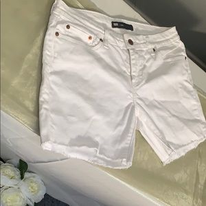 White jean shorts